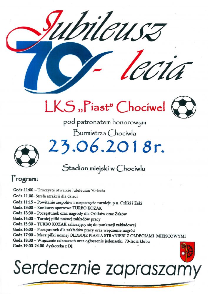 70 - lecie LKS "Piast" Chociwel 