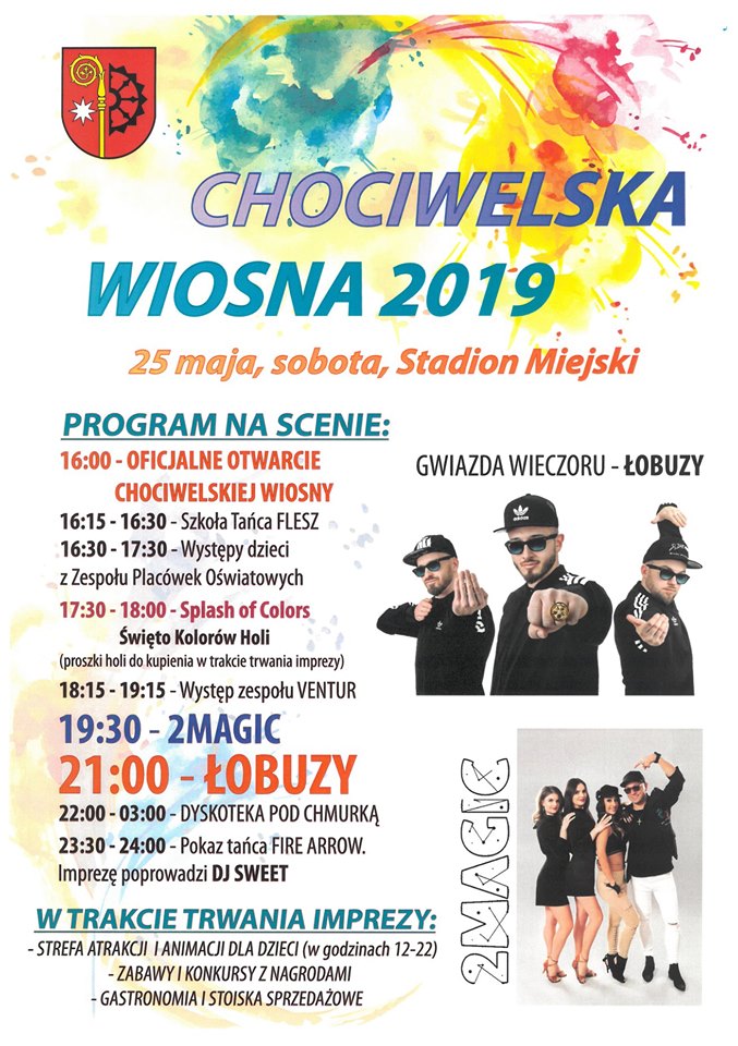 Plakat: Chociwelska Wiosna 2019 - zapraszamy 25 maja! 