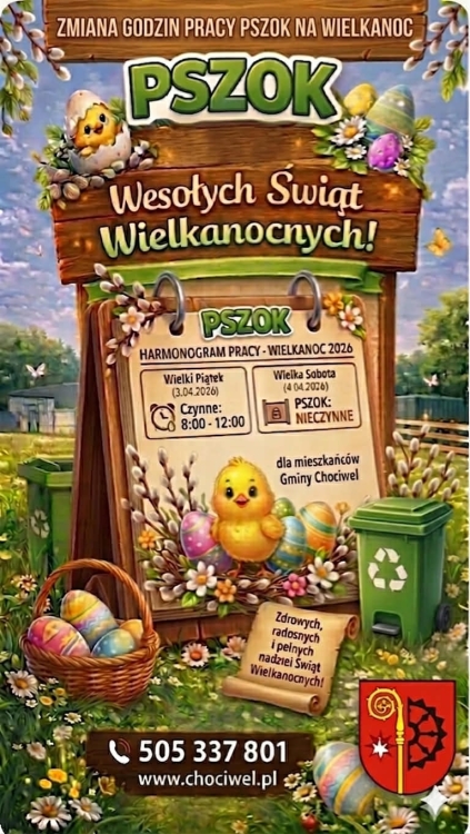 Zmiana organizacji pracy PSZOK na Wilekanoc