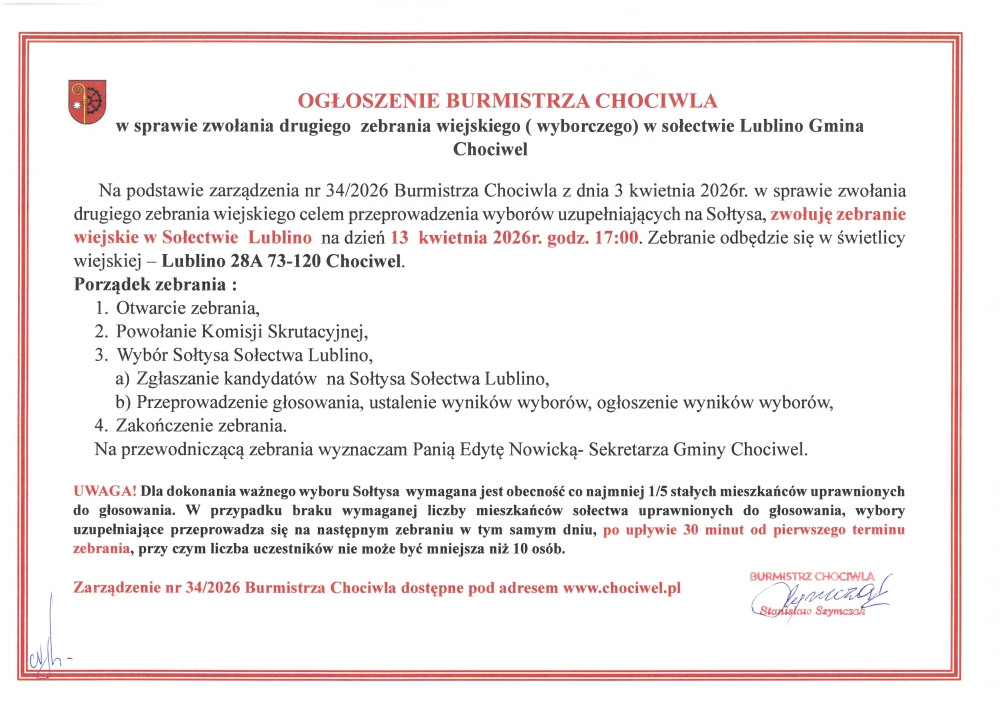 Zebranie wiejskie w sołectwie Lublino