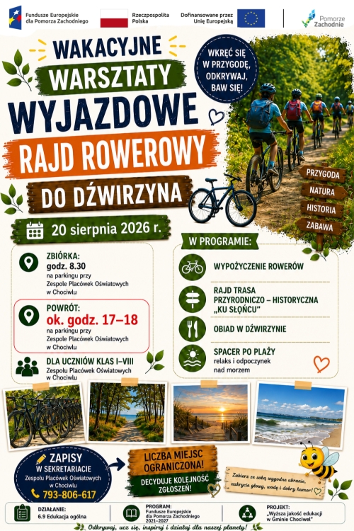 Podsumowanie wakacyjnego rajdu rowerowego do Dźwirzyna